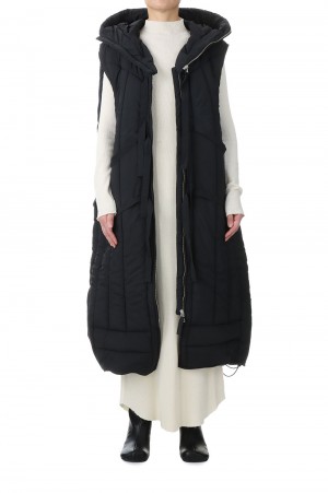 wild things x 77circa separate hood padding life vest -BLACK / LONG  (ccw22aw-01)