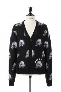 WES LANG REPEAT SKULL CARDIGAN / BLACK(AW22MKC009-001)