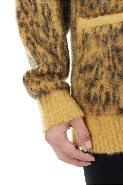 Kid Mohair Leopard Knit Long Cardigan / YPT (2210-6001) | セレクト ...