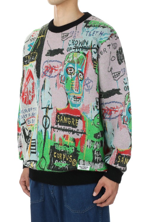 JEAN-MICHEL BASQUIAT / CREW NECK SWEATER ( TYPE-3 ) (BASQUIAT-WM-KN03 ...