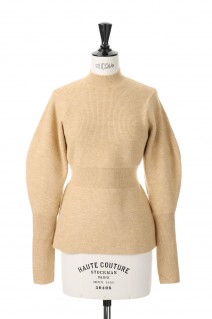 Puffsleeve Peplum Knit -CREAM(12220530)