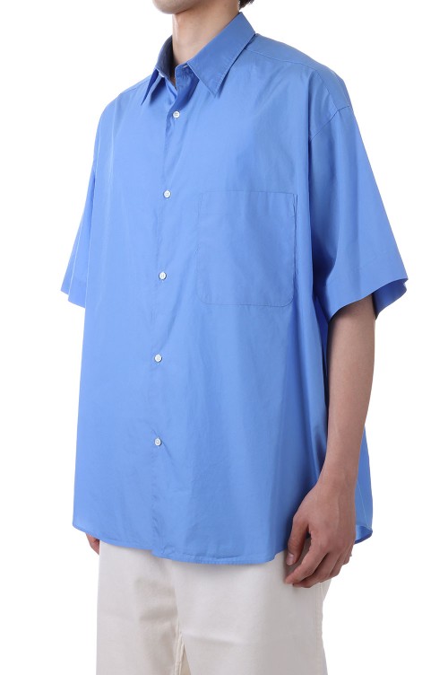 Broad S/S Oversized Regular Collar Shirt - BLUE (GM231-50082B
