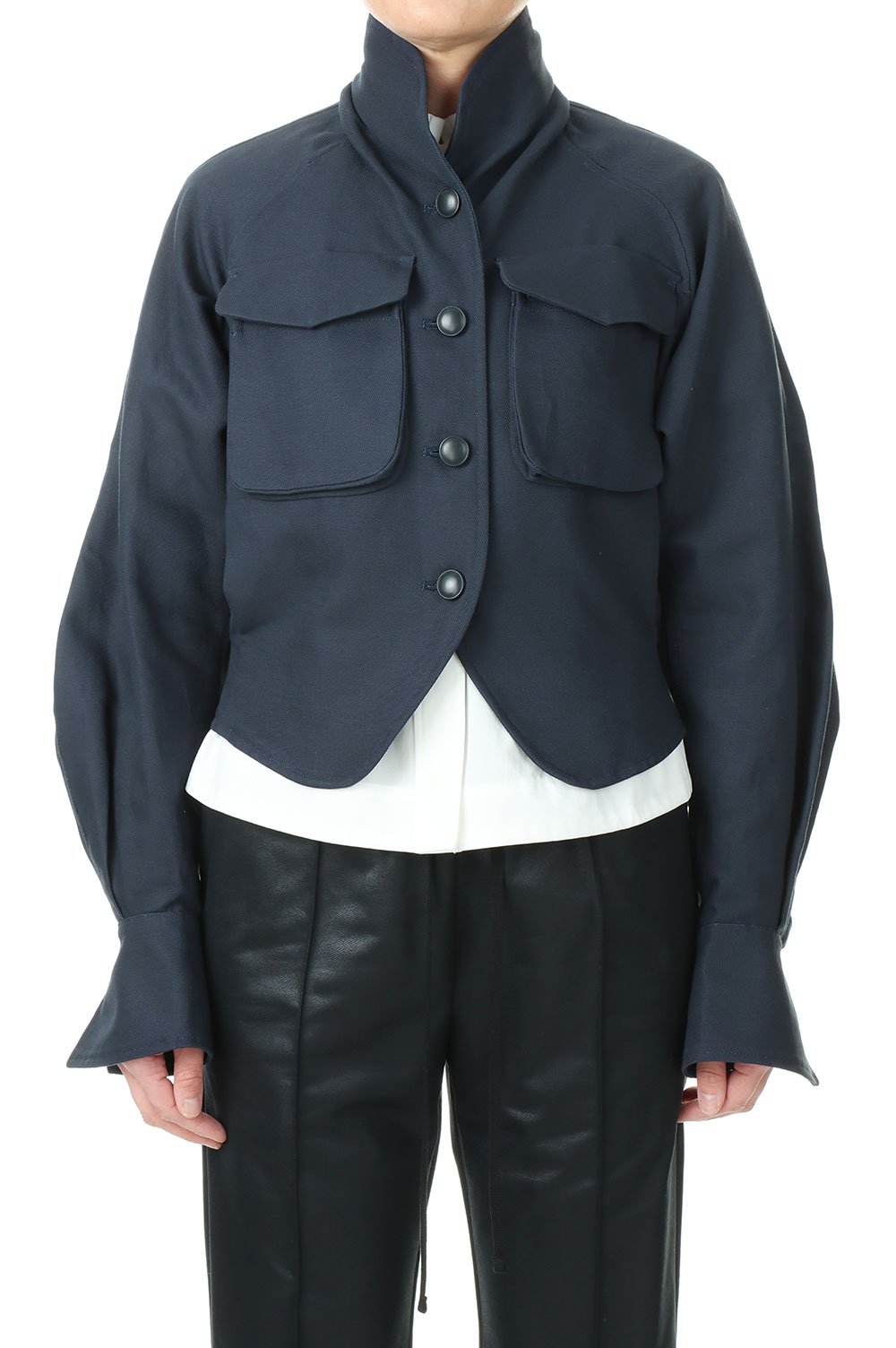 Cotton Linen Twill Short Jacket - Navy (MM23PS-JK711) | セレクト ...