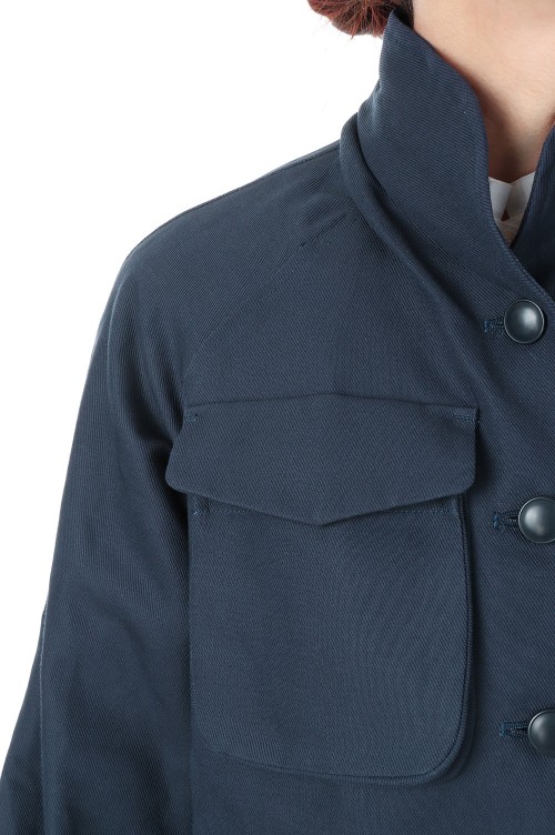 Cotton Linen Twill Short Jacket - Navy (MM23PS-JK711) | セレクト ...