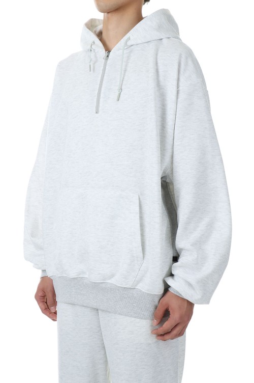 TECH SWEAT HALF ZIP HOODIE - OATMEAL (BE-51023) | セレクトショップ