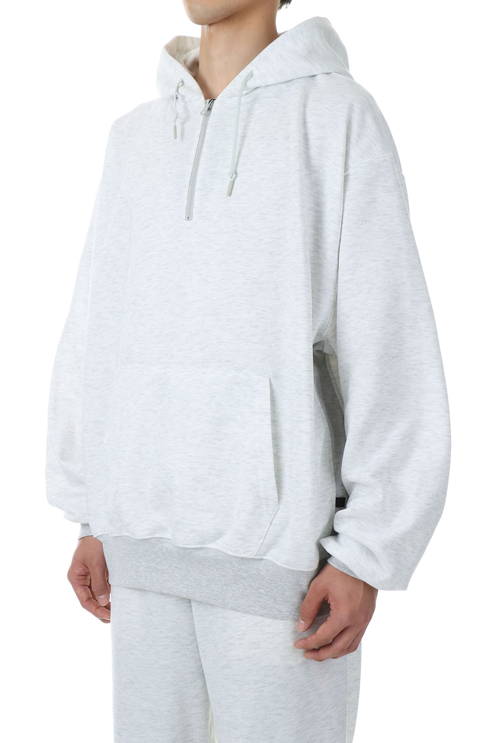 TECH SWEAT HALF ZIP HOODIE - OATMEAL (BE-51023