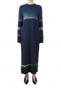 ''Shibori'' Tie-Dyed Cotton Jersey Dress - Navy (MM23PS-JS722)