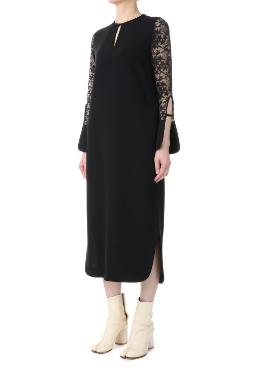 Floral Lace Sleeve Dress - Black (MM23PS-DR735) | セレクトショップ