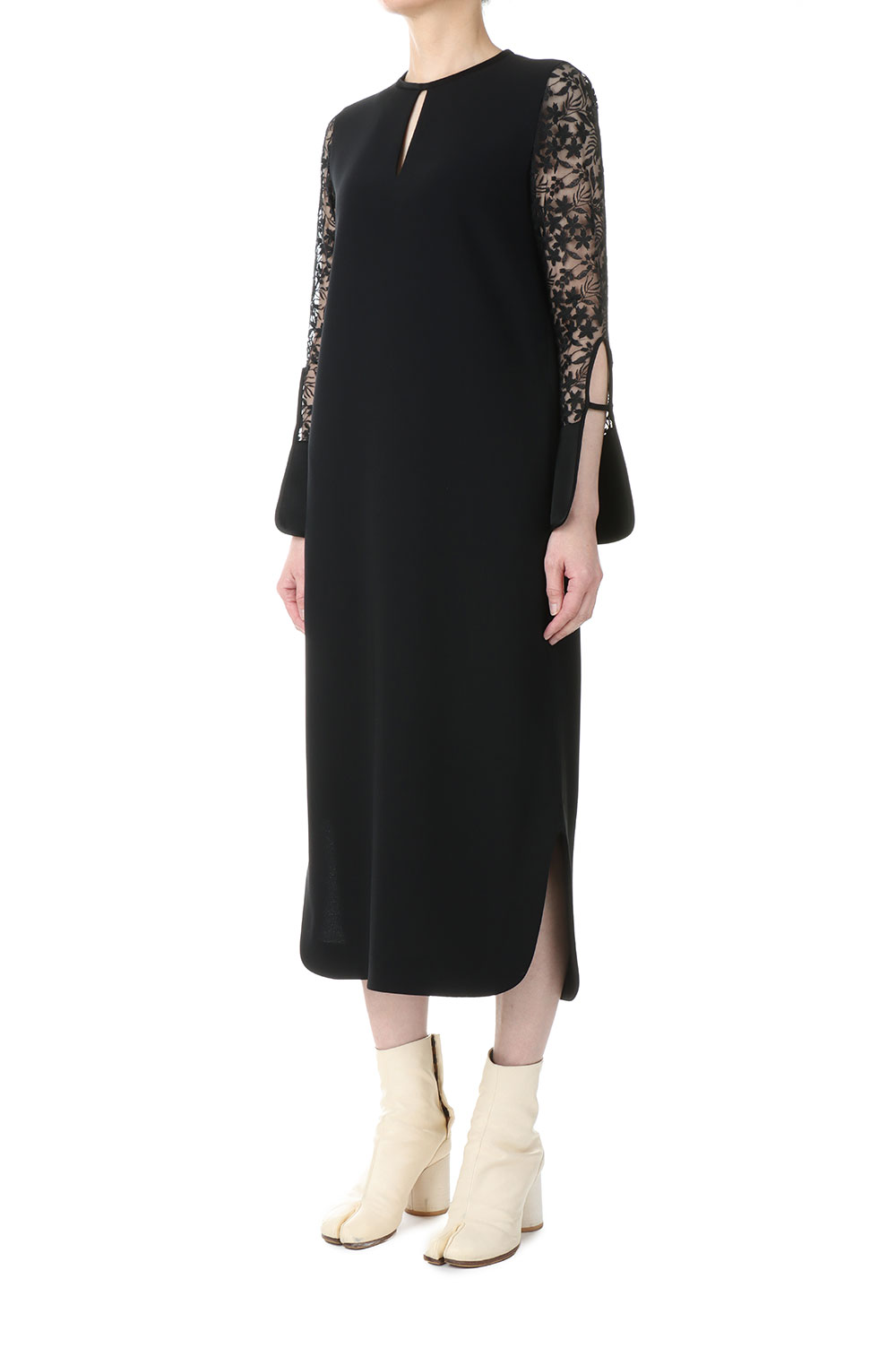 mame kurogouchi Floral Lace Sleeve Dress ネット買取 bodycontourz.com