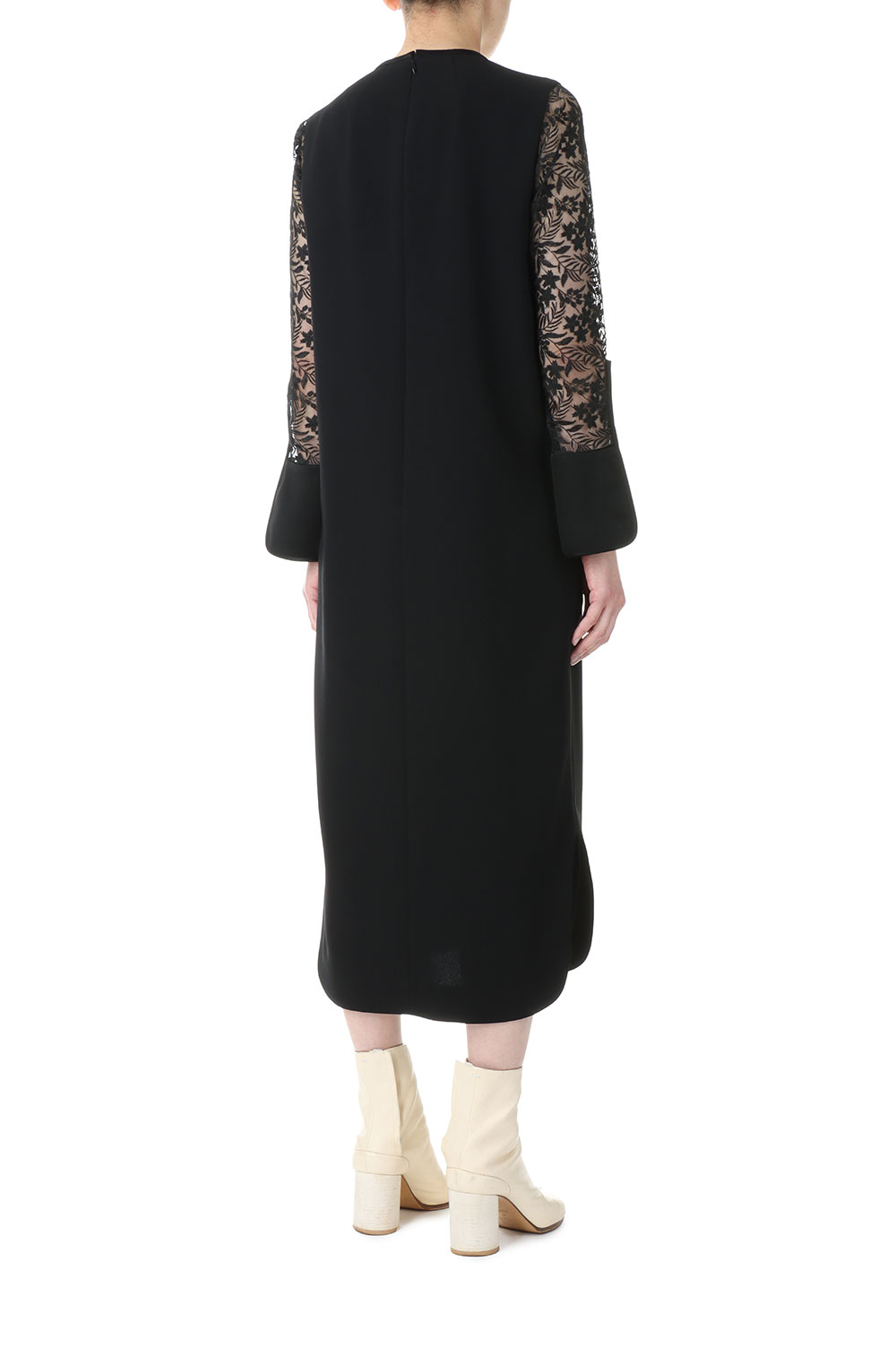 Floral Lace Sleeve Dress - Black (MM23PS-DR735) | セレクト