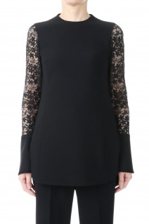 Floral Lace Sleeve Shirt - Black (MM23PS-SH736)
