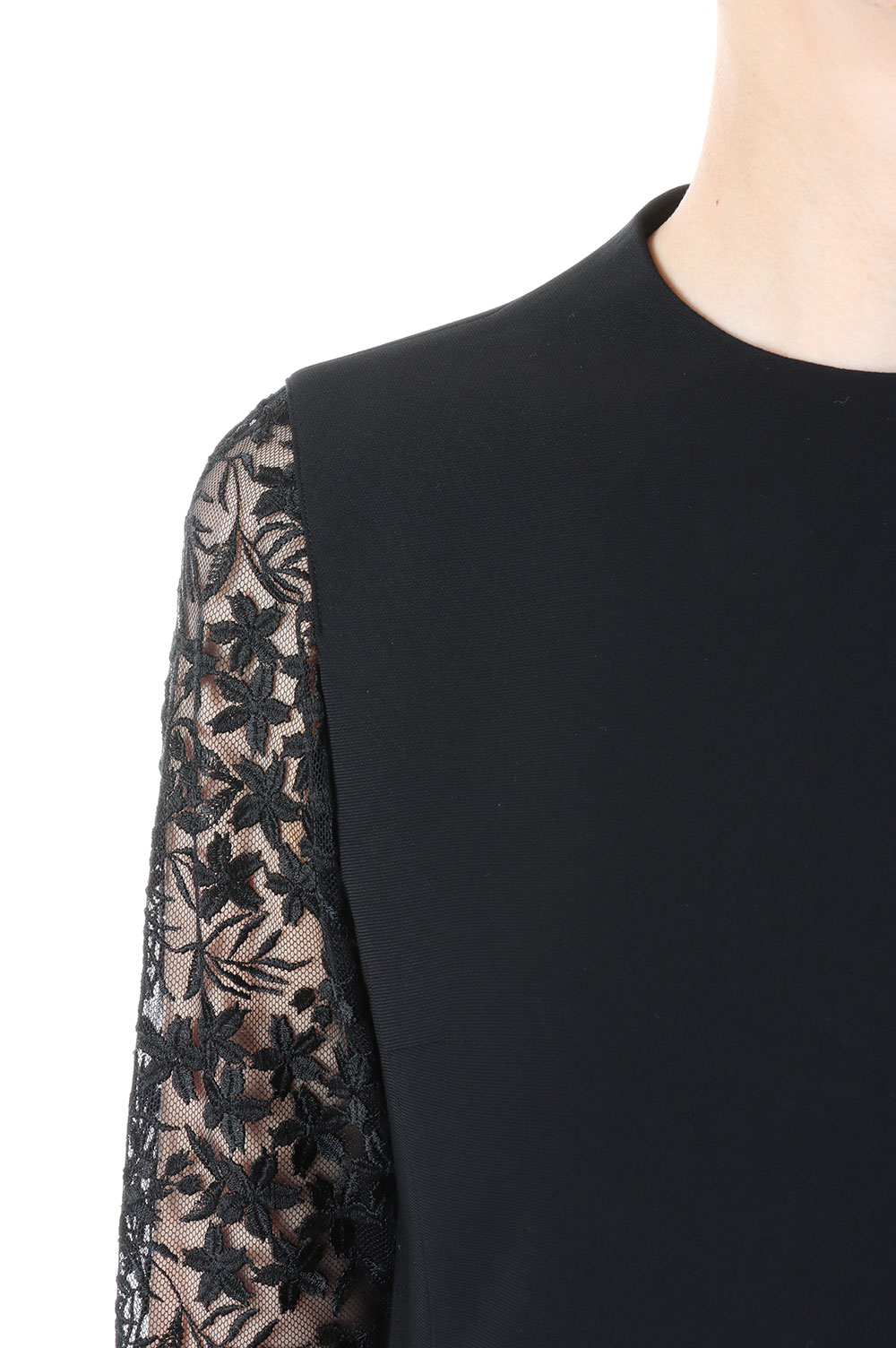 Floral Lace Sleeve Shirt - Black (MM23PS-SH736) | セレクトショップ 