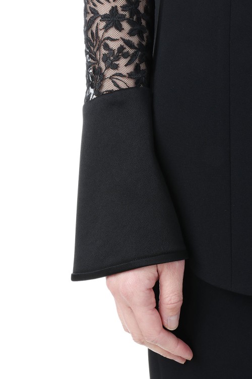 Floral Lace Sleeve Shirt - Black (MM23PS-SH736) | セレクトショップ 