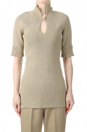 Ribbed Stand Top - Beige (021-023-KT40)