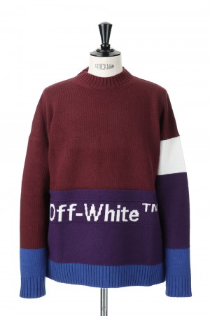COLOR BLOCK OFF CREWNECK/BAROLO(OMHE22-RTW0346)