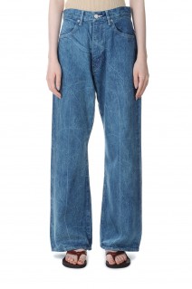 Selvedge Faded Light Denim Pants - Lightning Effect Indigo (A23SP04DE)