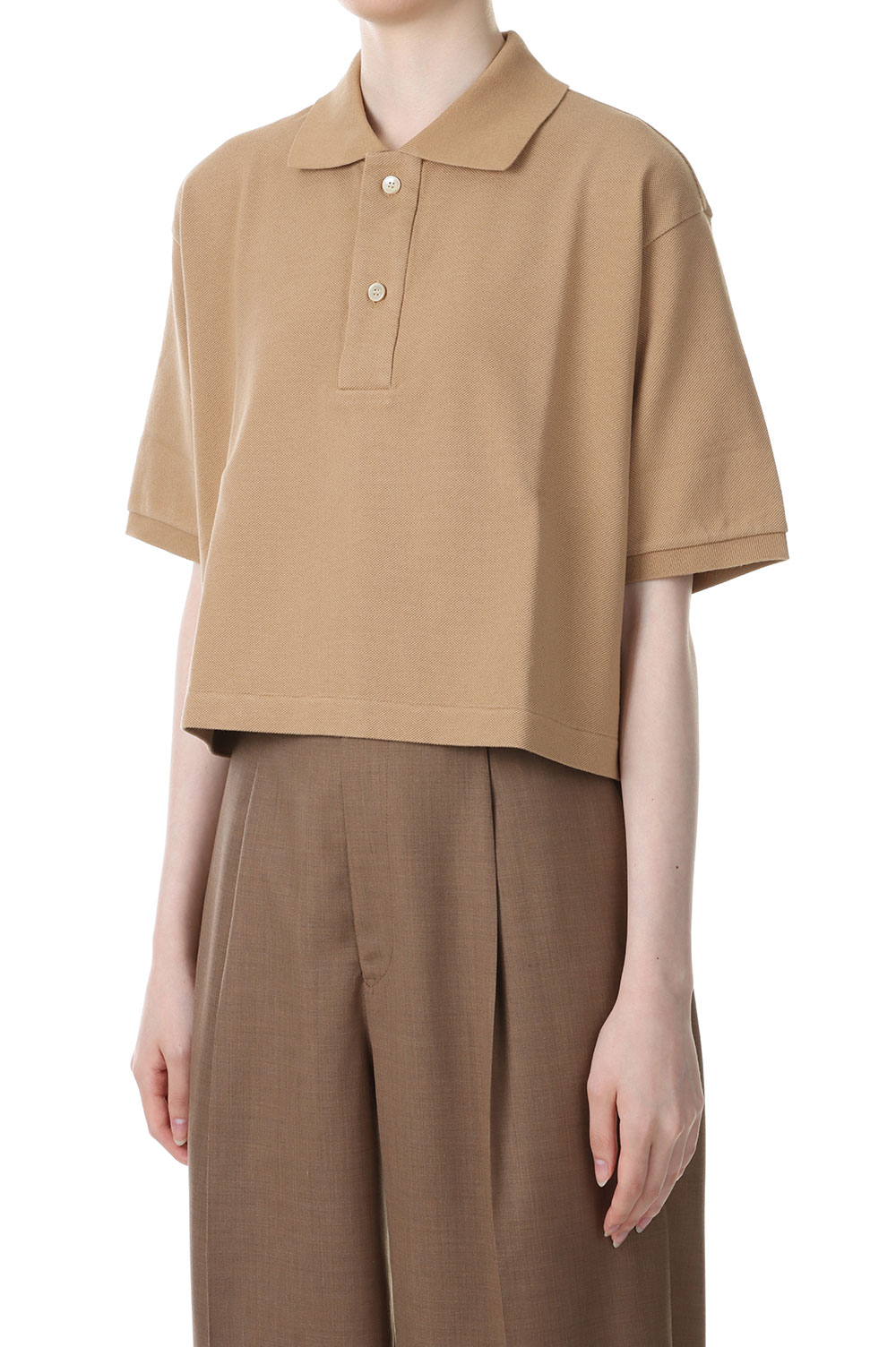 Super Fine Cotton Pique Short Polo - Light Brown (A23SP02SK