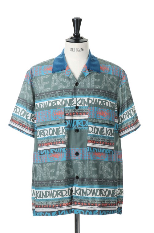 Eric Haze / Stripe Print Shirt(23-03076M )-GREEN 551