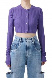 C/S Shieer Rib Short Cardigan - Purple (I23SS-K9)