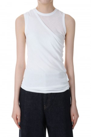 CSM No Sleeve Layered Tee - White (I23SS-CUT11)