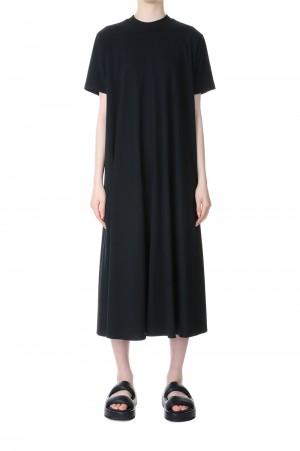 48/2 Natural Dye Flared Dress - Black (OPAGSM0201)
