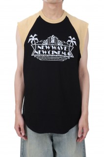 New No-sleeve Tee(23SSC-6)-Black&Yellow-