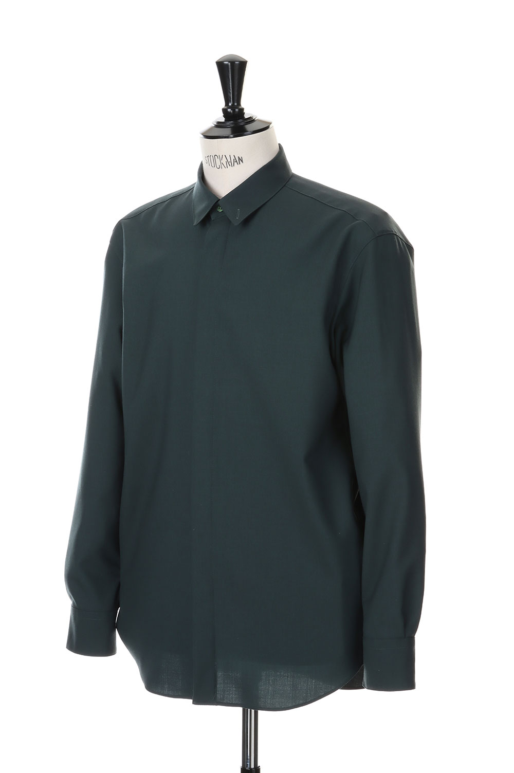 DROPPED SHOULDER TOP WITH SHIRT COLLAR IN WOOL SHIRTING(S23T01 