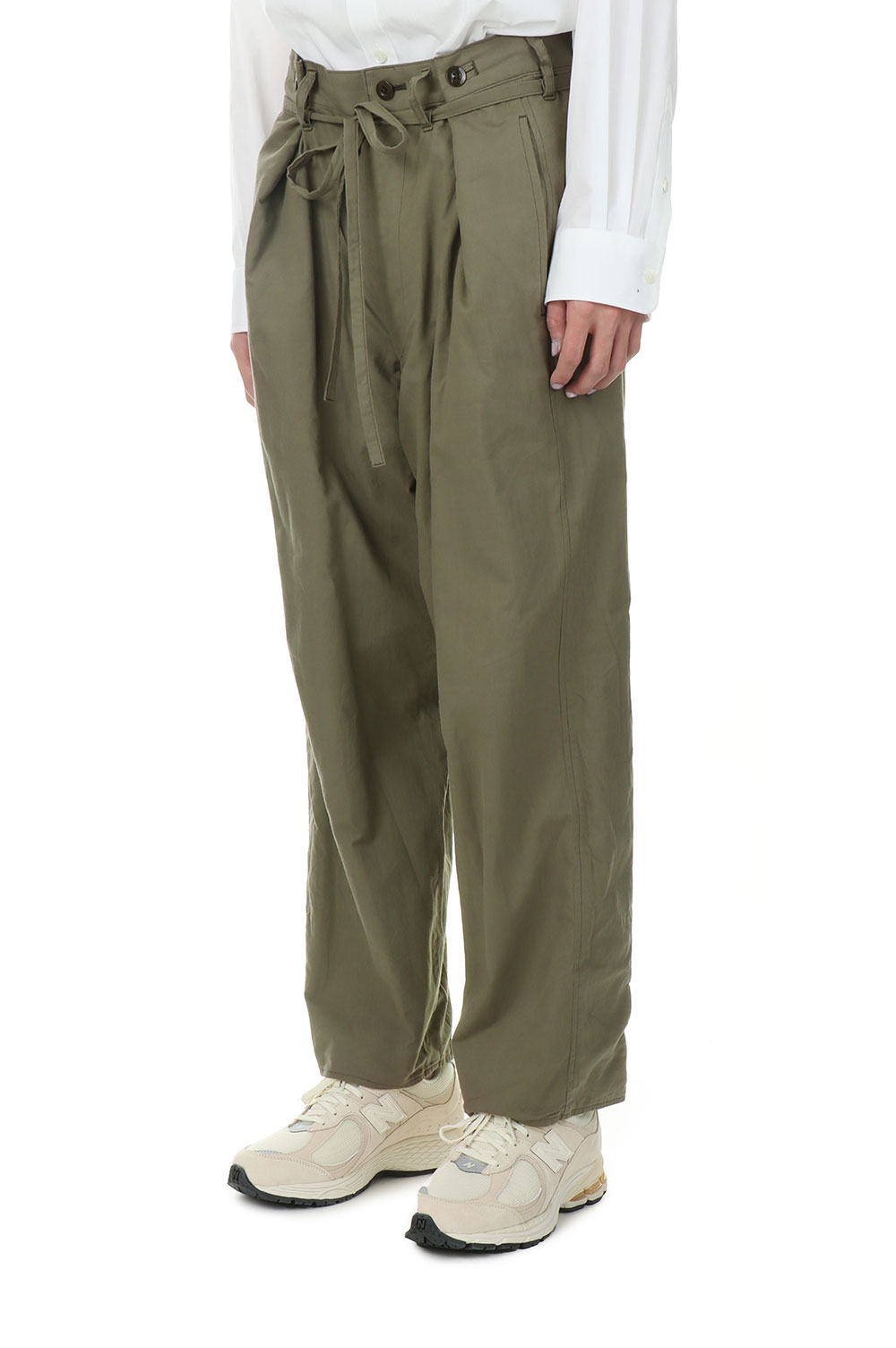 Selvage Twill Button Tuck Easy Pants / Sage(BHS23S004) | セレクト