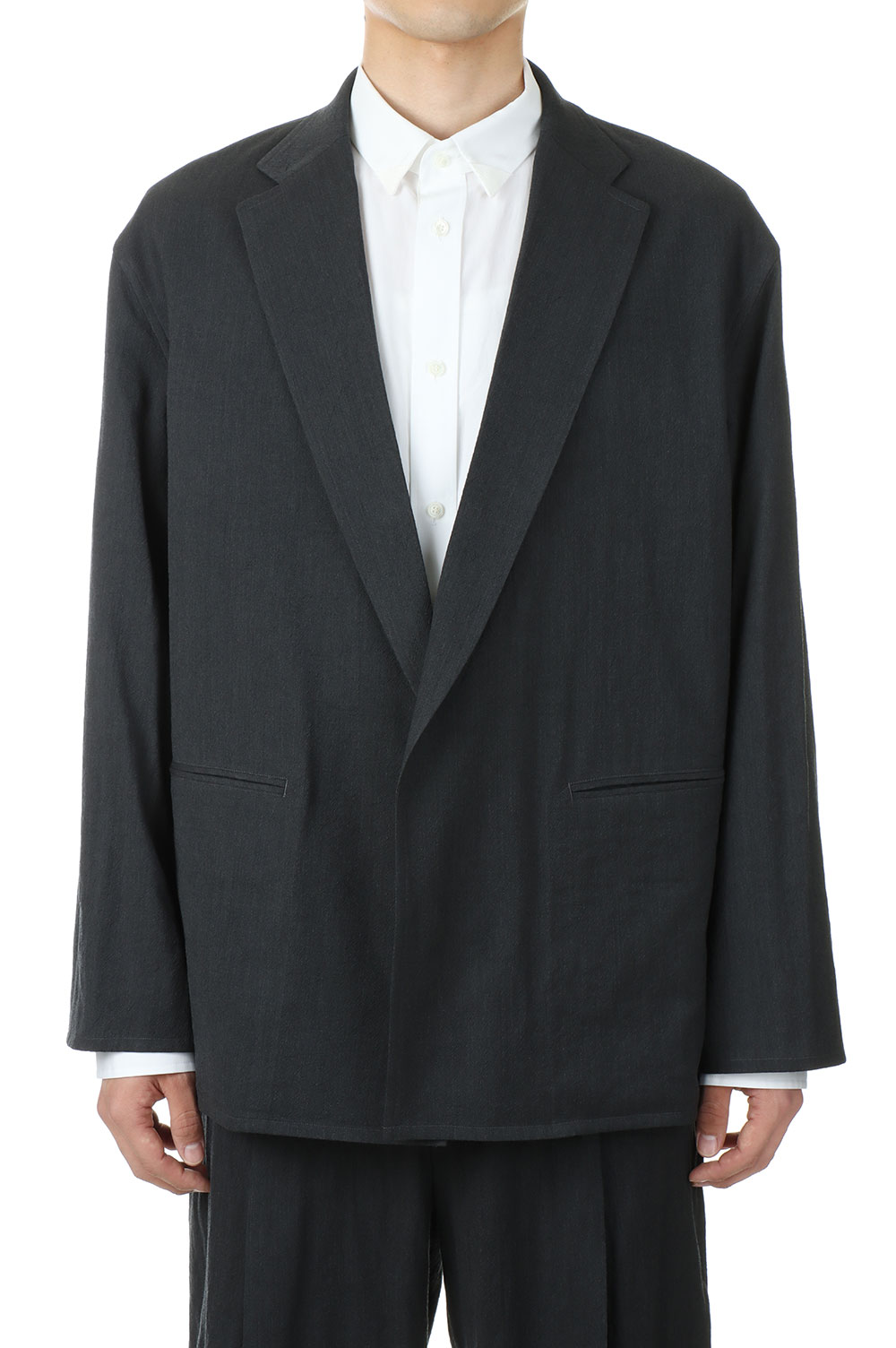 Wool Rayon Silk Cardigan Jacket / HeatherCharcoal(BHS23S014) | セレクトショップ ...