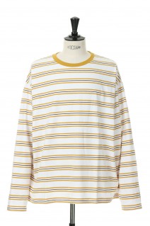 BAGGY TEE L/S COTTON BORDER JERSEY -WHEAT(F471001)