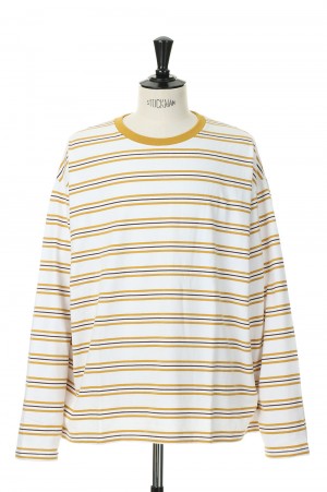 BAGGY TEE L/S COTTON BORDER JERSEY -WHEAT(F471001)