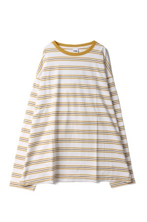 BAGGY TEE L/S COTTON BORDER JERSEY -WHEAT(F471001)