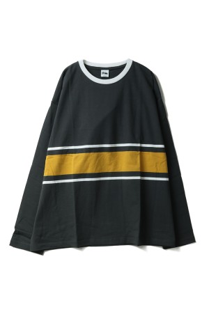 BAGGY TEE L/S COTTON BORDER JERSEY -GREEN(F471001)