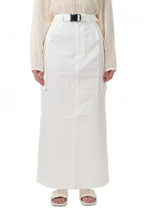 Cotton nylon dump military skirt -WHITE (PS23-SK01)