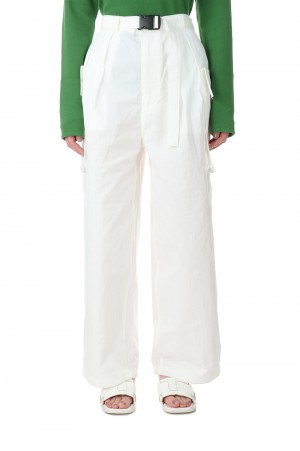 Cotton nylon dump military pants -WHITE (PS23-PT07) | セレクト