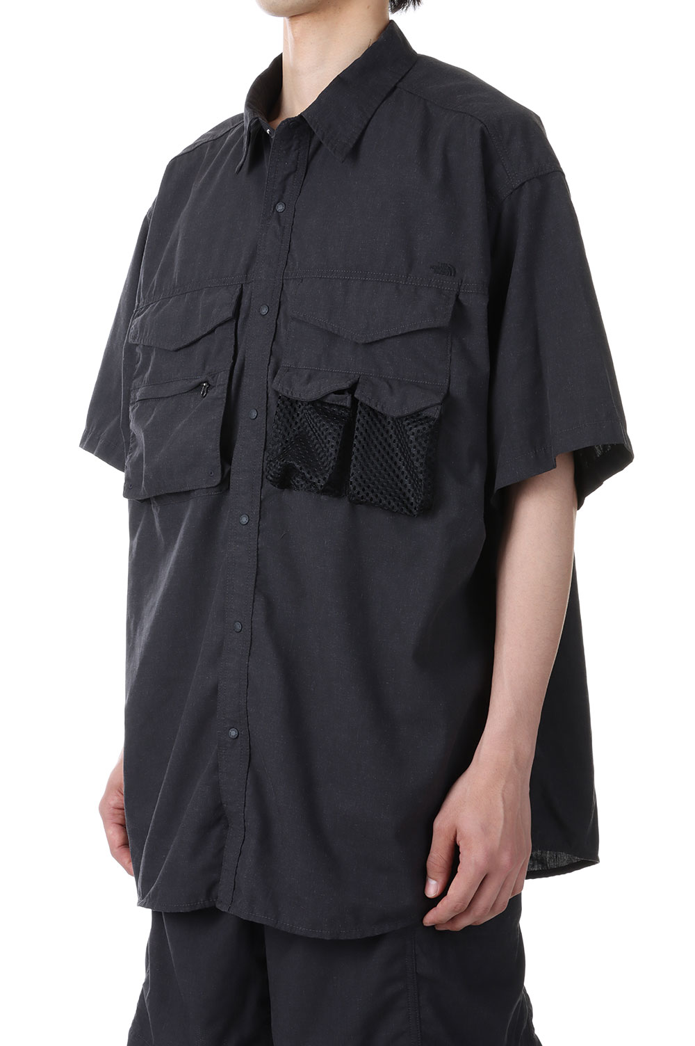 Polyester Linen Field H/S Shirt - Black (NT3320N) | セレクト