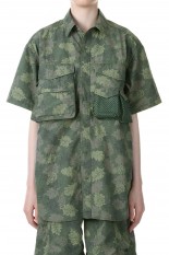 Polyester Linen Field H/S Shirt -DARK OLIVE(NT3322N)