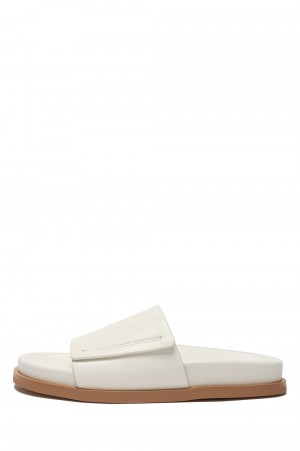 Leather Slide Sandals -WHITE (12311001)