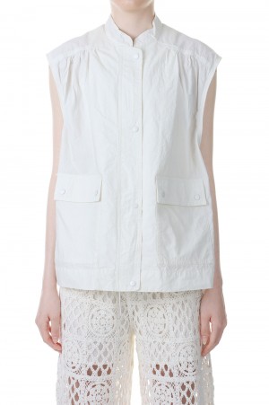 Flappocket Cotton Vest -WHITE (12310105)