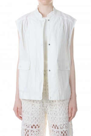 Flappocket Cotton Vest -WHITE (12310105)
