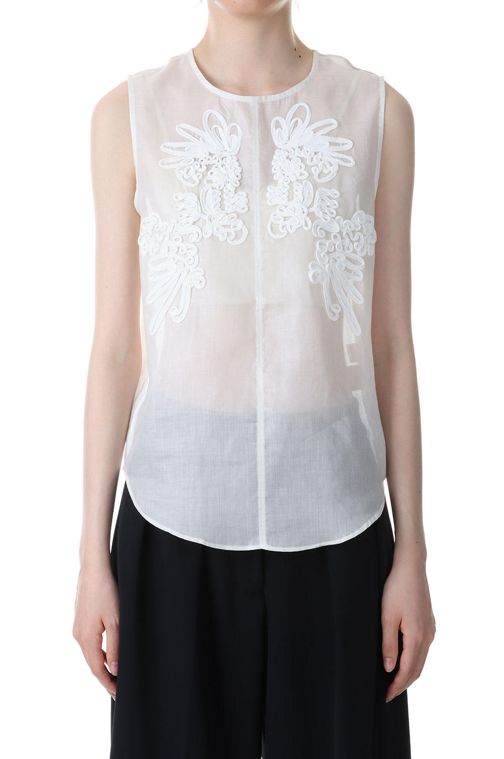 Organdy Embroider Tops -WHITE (12310425) | セレクトショップ 