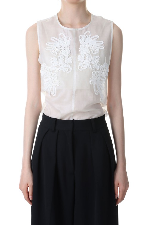 Organdy Embroider Tops -WHITE (12310425) | セレクトショップ 