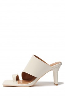 Squaretoe Leather Sandals -BLACK (12311007)
