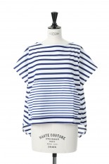 Dry touch jersey border wide top - WHITE/BLUE(19RCSTOP-06C)
