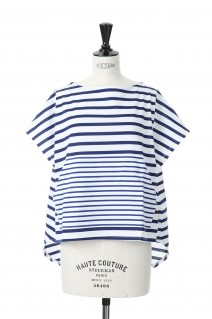 Dry touch jersey border wide top - WHITE/BLUE(19RCSTOP-06C)