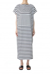 Dry touch jersey border dress - WHITE/BLACK(19RCSDRE-09C)