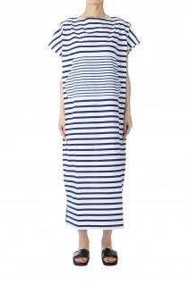 Dry touch jersey border dress - WHITE/BLUE(19RCSDRE-09C)
