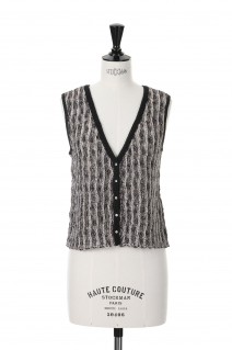 Mix yarn Knit Vest -BLACK MIX(E23SS/T-05)