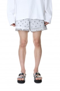circa make bandana patchwork shorts-WHITE(cm23ss-12)