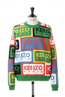 Kenzo Label Tech Cotton Jacquard Jumper M(FD55PU3593CD)